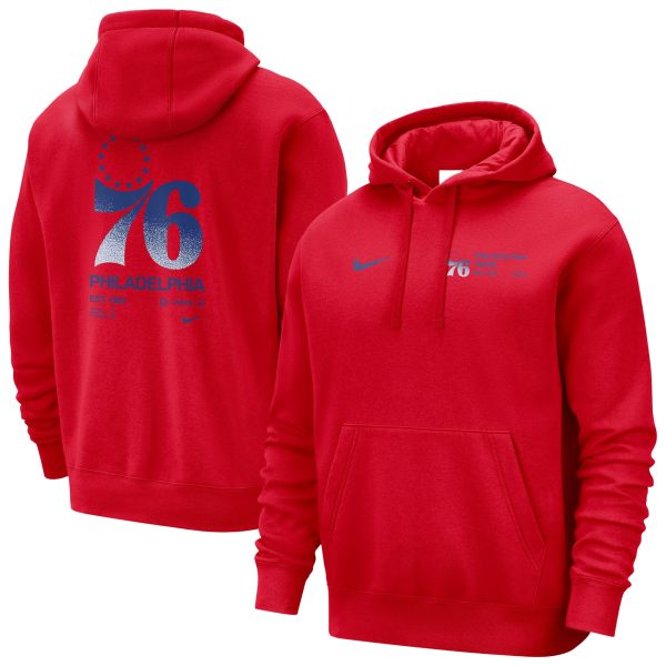 Nike Philadelphia 76ers Red Courtside Fabulous Club Pullover Hoodie