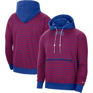 Nike Philadelphia 76ers Red/Royal 75th Anniversary Chic Courtside Striped Pullover Hoodie