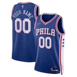 Nike Philadelphia 76ers Royal 2021/22 Unique Diamond Swingman Custom Jersey Icon Edition