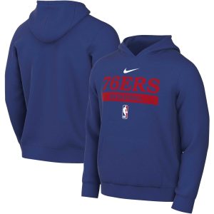 Nike Philadelphia Trendy 76ers Royal 2022/23 Spotlight On Court Practice Performance Pullover Hoodie