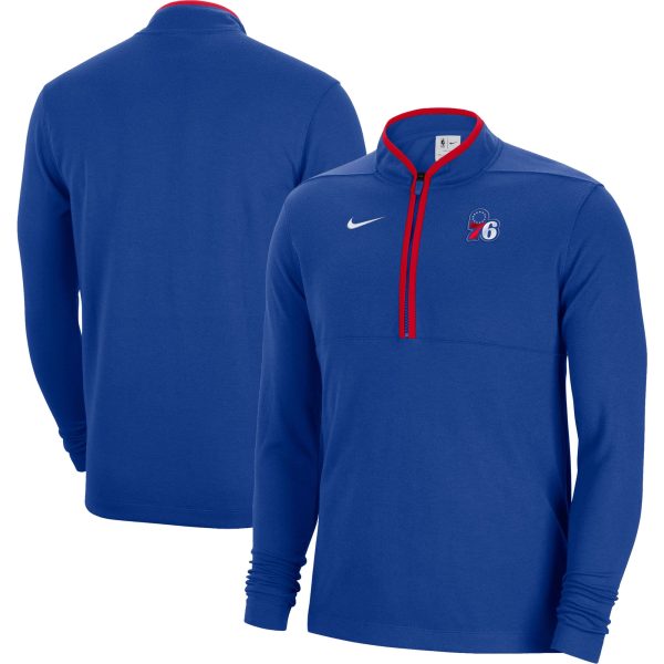 Nike Philadelphia 76ers Royal Authentic Performance Half Fabulous Zip Top