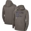 Nike Philadelphia 76ers Unisex Heather Gray 2023/24 Performance Chic Spotlight On Court Practice Pullover Hoodie