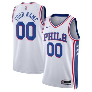 Nike Philadelphia 76ers Unisex White 2022/23 Swingman Custom Trendy Jersey Association Edition
