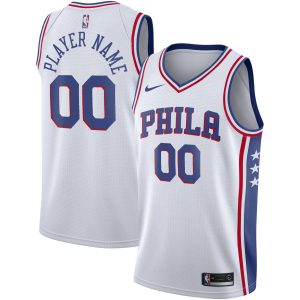 Nike Philadelphia 76ers White 2020/21 Swingman Custom Jersey Trendy Association Edition