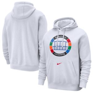 Nike Philadelphia 76ers White Fabulous 2024/25 City Edition Essential Club Pullover Hoodie