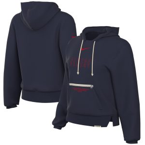 Nike Philadelphia Elegant 76ers Women's Navy Courtside Standard Issue Performance Pullover Hoodie