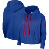 Nike Philadelphia 76ers Women's Royal Split Flip Courtside Stylish Cropped Pullover Hoodie