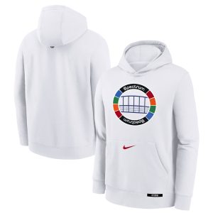 Nike Philadelphia 76ers Youth White 2024/25 City Edition Club Fleece Pullover Eye - catching Hoodie