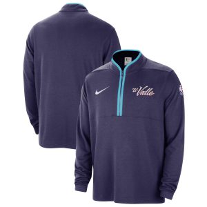 Nike Phoenix Suns Purple 2023/24 City Edition Authentic Coaches Half Zip Chic Top