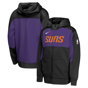 Nike Phoenix Suns Youth Black/Purple Trendy Authentic On Court Showtime Performance Full Zip Hoodie