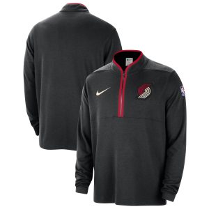 Nike Portland Trail Blazers Black 2023/24 City Edition Authentic Coaches Fabulous Half Zip Top