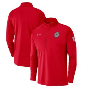 Nike Portland Trail Blazers Red 2024/25 City Edition Authentic Coaches Performance Premium Half Zip Top