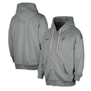 Nike San Antonio Spurs Gray Authentic Standard Eye - catching Issue Full Zip Hoodie Jacket