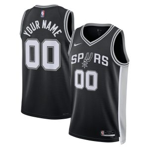 Nike San Antonio Spurs Trendy Unisex Black Swingman Custom Jersey Icon Edition