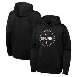 Nike San Antonio Spurs Eye - catching Youth Black Performance Practice Spotlight Pullover Hoodie