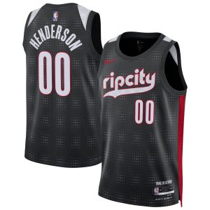 Nike Scoot Henderson Portland Trail Blazers Unisex Chic Black 2024/25 Swingman Player Jersey City Edition