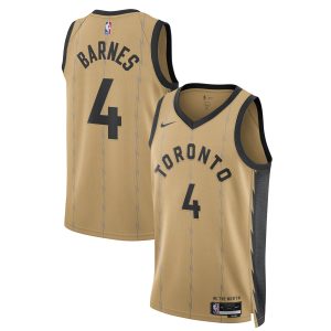 Nike Scottie Barnes Toronto Premium Raptors Unisex Gold 2023/24 Swingman Jersey City Edition