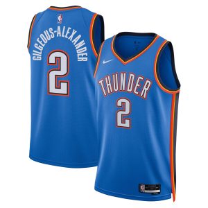 Nike Shai Gilgeous Alexander Oklahoma City Chic Thunder Unisex Blue Badge Swingman Replica Jersey Icon Edition