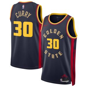 Nike Stephen Curry Golden Eye - catching State Warriors Unisex Navy 2024/25 Swingman Player Jersey City Edition
