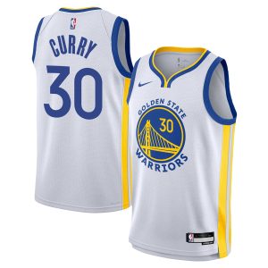 Nike Stephen Curry Golden State Warriors Youth White Swingman Jersey Association Edition Eye - catching