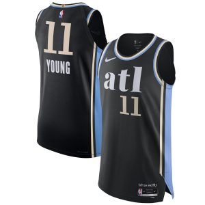 Nike Trae Young Atlanta Hawks Black Authentic Jersey City Gorgeous Edition