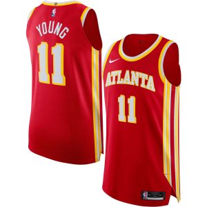Nike Trae Young Atlanta Hawks Red Authentic Eye - catching Jersey Icon Edition