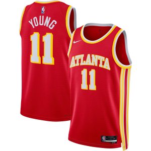 Nike Trae Young Atlanta Hawks Unisex Red Swingman Stylish Jersey Icon Edition