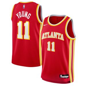Nike Trae Young Eye - catching Atlanta Hawks Youth Red Swingman Jersey Icon Edition