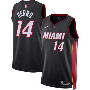 Nike Tyler Herro Miami Heat Unisex Black Swingman Jersey Icon Edition Elegant