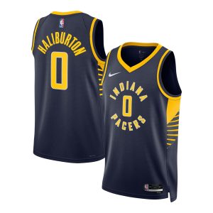 Nike Tyrese Haliburton Indiana Pacers Unisex Navy Swingman Jersey Icon Trendy Edition