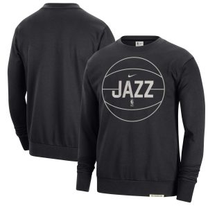 Nike Utah Jazz Black 2023/24 Authentic Standard Issue Travel Stylish Performance Pullover Sweatshirt
