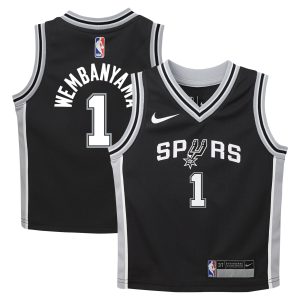 Nike Victor Wembanyama San Antonio Spurs Preschool Black Swingman Player Fabulous Jersey Icon Edition