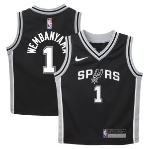 Nike Victor Wembanyama San Antonio Spurs Toddler Black Swingman Player Jersey Gorgeous Icon Edition