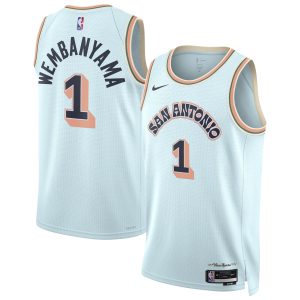 Nike Victor Wembanyama San Antonio Spurs Unisex Light Blue 2024/25 Premium Swingman Player Jersey City Edition
