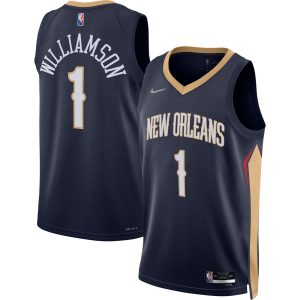 Nike Zion Williamson Trendy New Orleans Pelicans Navy 2021/22 Diamond Swingman Jersey Icon Edition