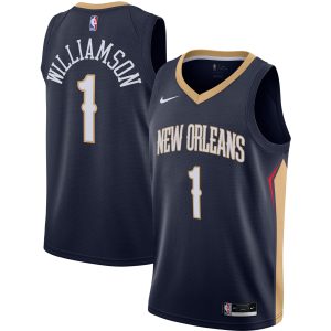 Nike Zion Williamson New Orleans Pelicans Navy Elegant Swingman Jersey Icon Edition