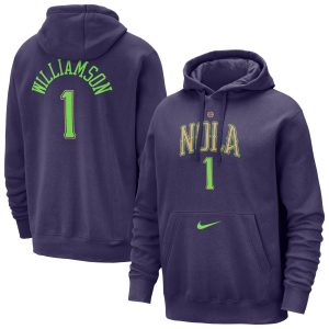 Nike Zion Williamson New Orleans Pelicans Purple Elegant 2024/25 City Edition Name & Number Pullover Hoodie