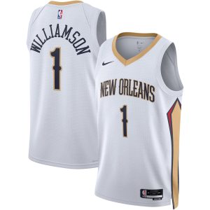 Nike Zion Williamson Elegant New Orleans Pelicans Unisex White Swingman Jersey Association Edition