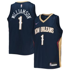 Nike Zion Williamson New Orleans Pelicans Youth Navy 2021/22 Chic Diamond Swingman Jersey Icon Edition
