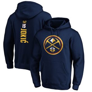 Nikola Jokic Denver Nuggets Navy Eye - catching Playmaker Name & Number Pullover Hoodie