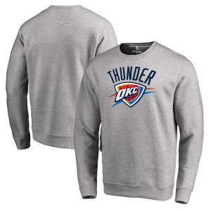 Oklahoma City Thunder Heathered Eye - catching Gray Primary Logo Sweatshirt