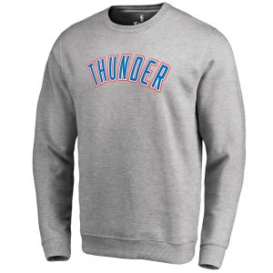 Oklahoma City Thunder Heathered Gray Wordmark Pullover Premium Sweatshirt