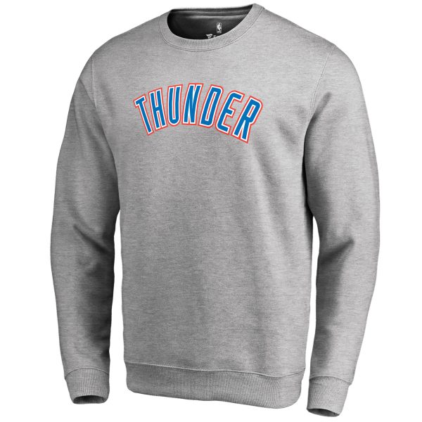 Oklahoma City Thunder Heathered Gray Wordmark Pullover Premium Sweatshirt