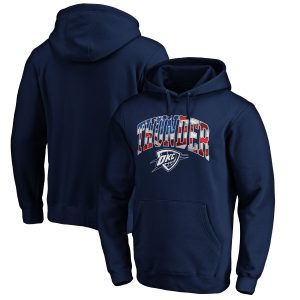 Oklahoma City Trendy Thunder Navy Banner Wave Pullover Hoodie