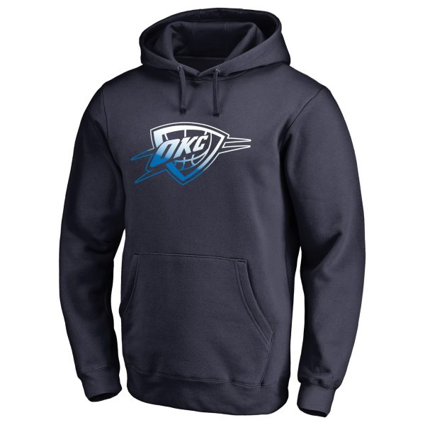 Oklahoma City Thunder Chic Navy Gradient Logo Pullover Hoodie