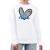 Orlando Trendy Magic G III 4Her by Carl Banks White Women's GIII 4 Her Leopard Heart graphic Fleece Crewneck sweatshirt