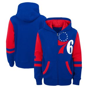 Philadelphia 76ers Trendy Preschool Royal Straight To The League Full Zip Hoodie