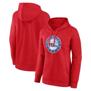 Philadelphia 76ers Women's Red Alternate Elegant Logo Pullover Hoodie
