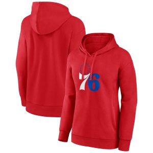 Philadelphia 76ers Women's Premium Red Primary Logo Pullover Hoodie