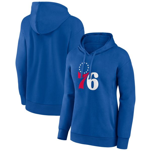 Philadelphia 76ers Women's Royal Stylish Team Primary Logo Pullover Hoodie